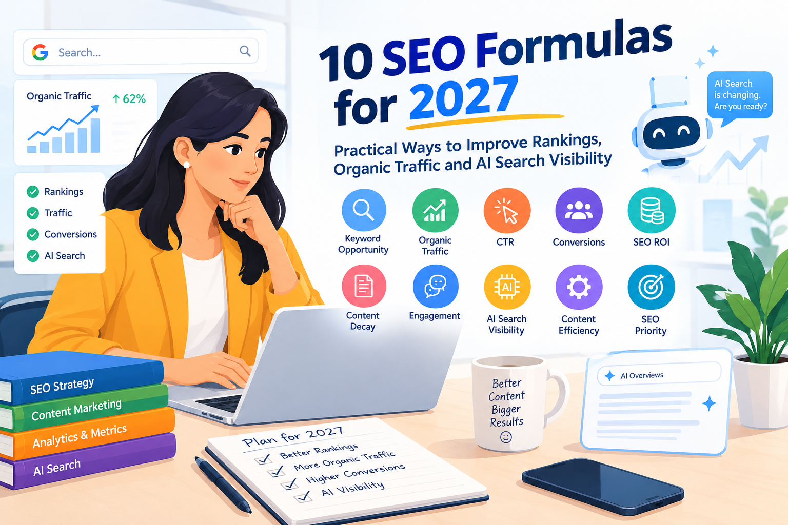 10 SEO formulas for 2027 to improve rankings, organic traffic, conversions and AI search visibility