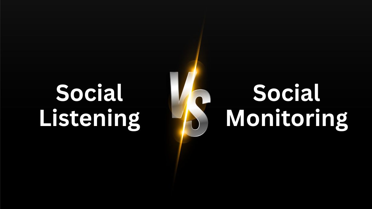 Hobo.Video - Social Listening vs Social Monitoring - Comparison Graphic